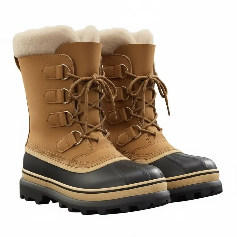 Sorel Caribou WP Waterproof  Boots Black and Tan